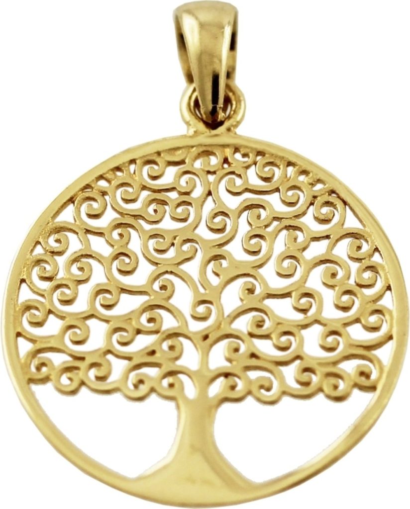 Lebensbaum Anhänger Gelbgold 333 8 Karat Baum des Lebens