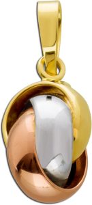 Tricolor Knoten Anhänger Gelbgold Weißgold Rotgold 333 Damenschmuck