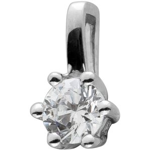 Diamant Anhänger Weißgold 585 14K Solitär Brillant 0.20ct