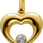 Herz Anhänger Gelbgold 333 8 Karat Solitär Zirkonia Stein