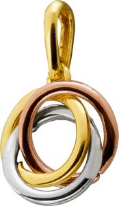 Tricolor Dreifach Endlosknoten Anhänger 585 14k Gelb/Weiß/Rosegold