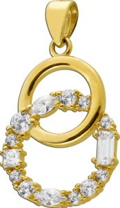Infinity Anhänger Gelbgold 333 8K weiße Zirkonia Endless