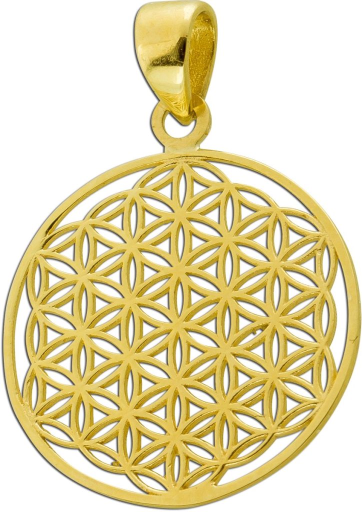 Blume des Lebens Anhänger Gelbgold 333 8K Lebensblume