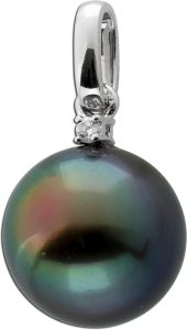 Perlen Anhänger Weißgold 585 14K Tahiti Perle Brillant