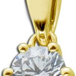 Solitär Anhänger 0.10ct F Vsi Gelbgold 585 14K Lab Grown Diamond