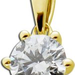 Solitär Anhänger 0.25ct FVsi Gelbgold 585 14K Lab Grown Diamond