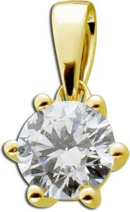Solitär Anhänger 0.25ct FVsi Gelbgold 585 14K Lab Grown Diamond