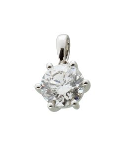 Solitär Anhänger 1,00ct F Vsi Weißgold 585 14K Lab Grown Diamond IGI Zertifikat