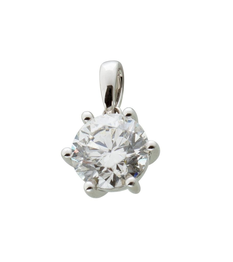 Solitär Anhänger 1,00ct F Vsi Weißgold 585 14K Lab Grown Diamond IGI Zertifikat