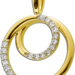 Diamantanhänger Gelbgod Weißgold 585 14K Diamanten 0.08ct