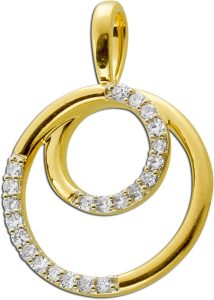 Diamantanhänger Gelbgod Weißgold 585 14K Diamanten 0.08ct