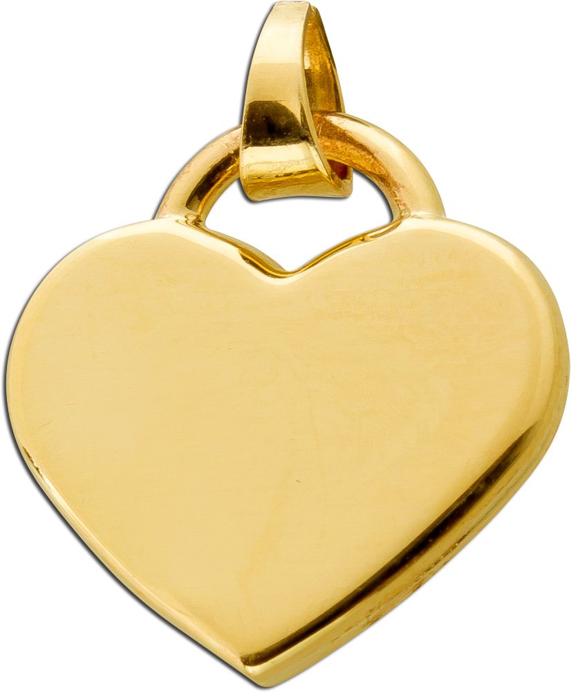 Herz Anhänger Gelbgold 333 8 Karat Gravierbar