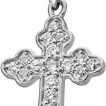 Kreuz Anhänger Weißgold 585 14K Lab Grown Diamanten 0.25ct