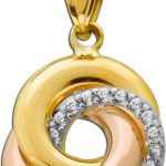 Trinity Anhänger Gold Weißgold Rosegold 333 8K weiße Zirkonia