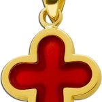 Kleeblatt Anhänger Gold 333 8K roter Karneol Edelstein