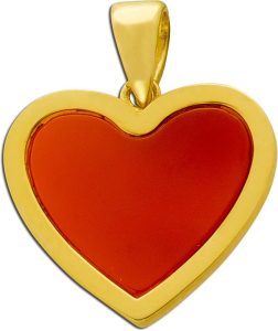 Herz Anhänger Gold 333 8K roter Karneol Edelstein