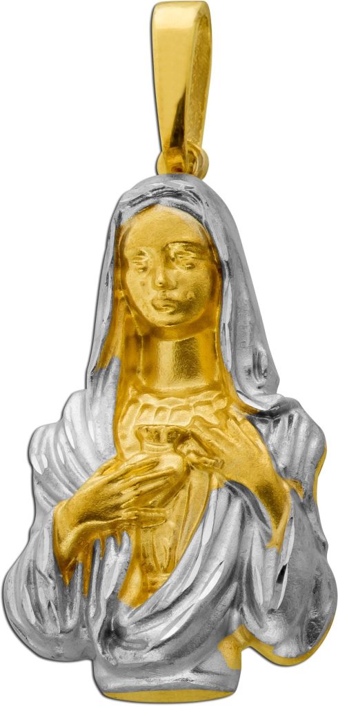 Maria Magdalena Anhänger Gold Weißgold 333 8K halbmassiv
