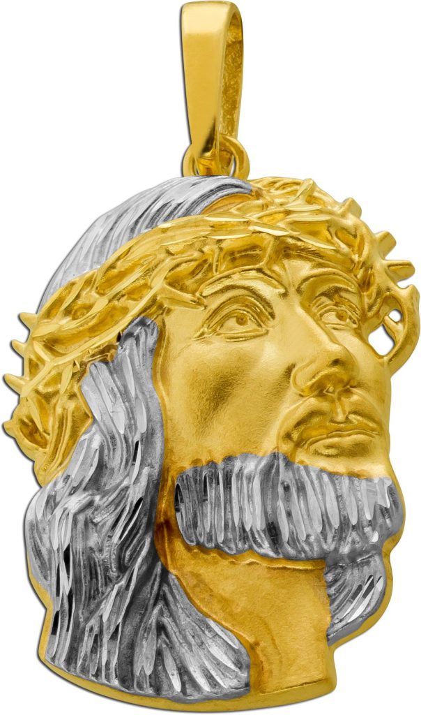 Jesus Anhänger Gold Weißgold 333 8K halbmassiv
