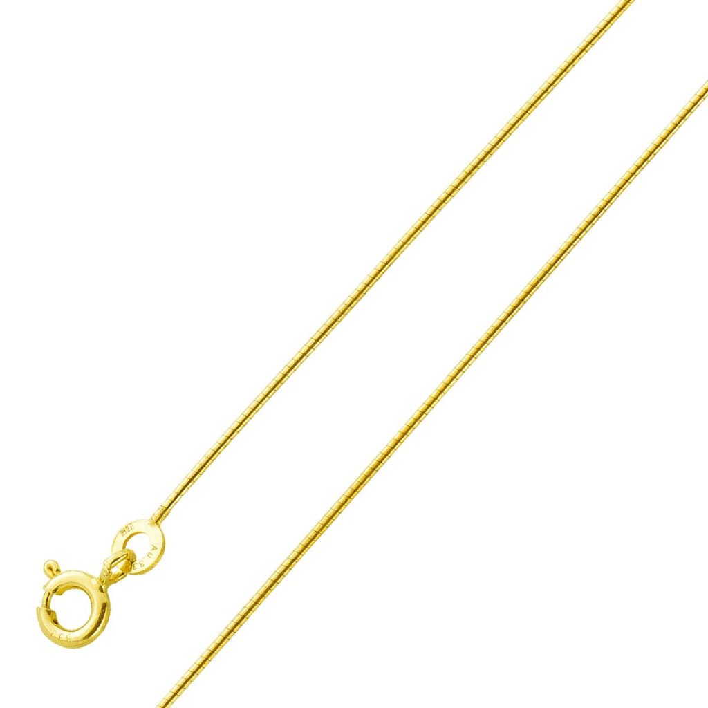 Schlangenkette Halsreif 0,8mm Gelbgold 333 8 K massiv poliert Spirale