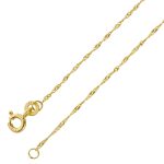 Singapurkette 1mm Gelbgold 333 8 Karat massiv poliert