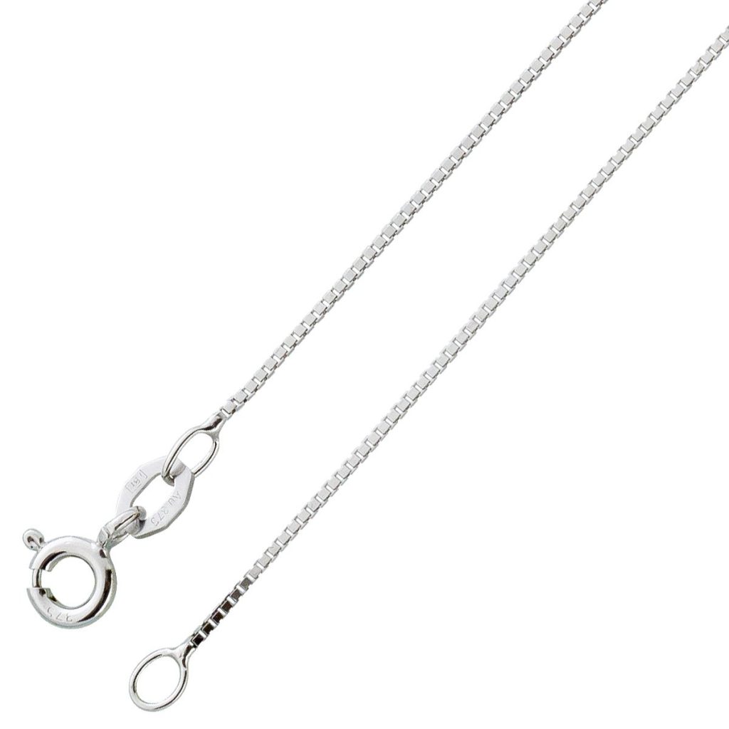Venezianerkette 0,7mm Weißgold 333 8 Karat massiv poliert rhodiniert
