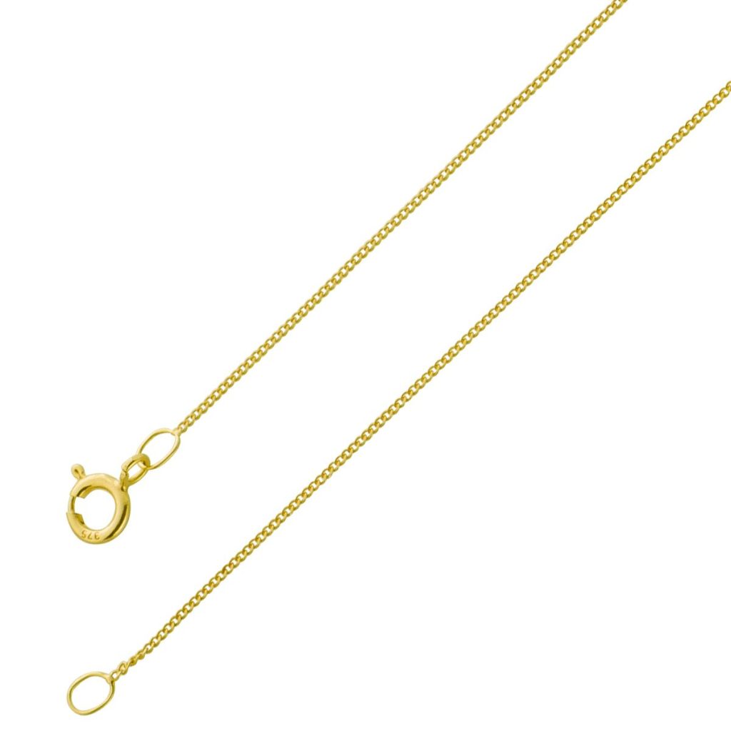 Panzerkette 0,7mm Gelbgold 375 9 Karat Cuban Link Chain