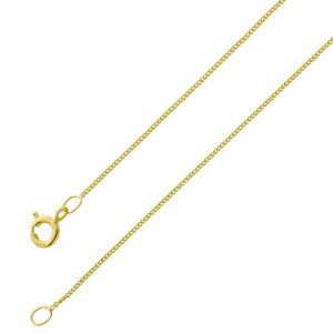 Panzerkette 0,7mm Gelbgold 375 9 Karat Cuban Link Chain