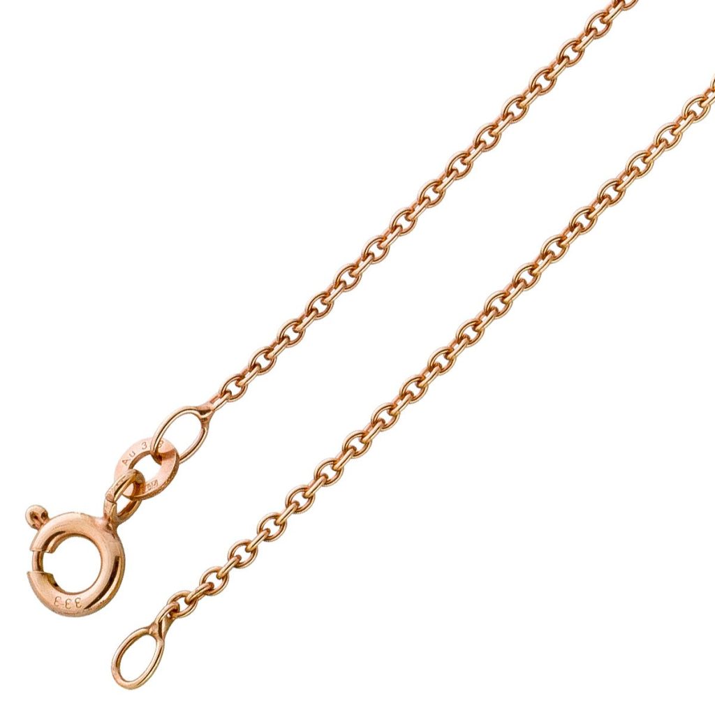 Erbskette 1,5mm Rosegold 333 8 Karat massiv poliert