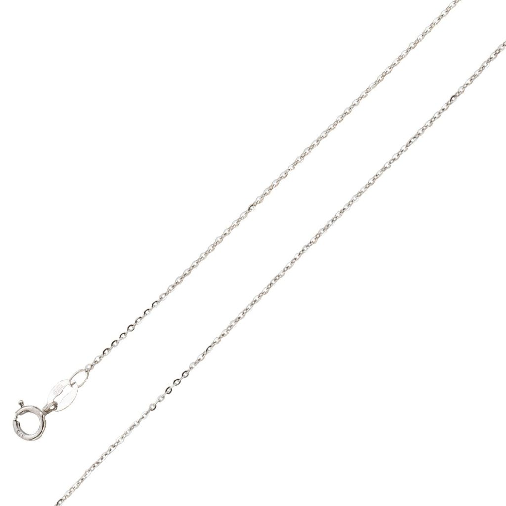 Ankerkette 0,7mm Weißgold 375 9 Karat massiv poliert