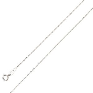 Ankerkette 0,7mm Weißgold 375 9 Karat massiv poliert