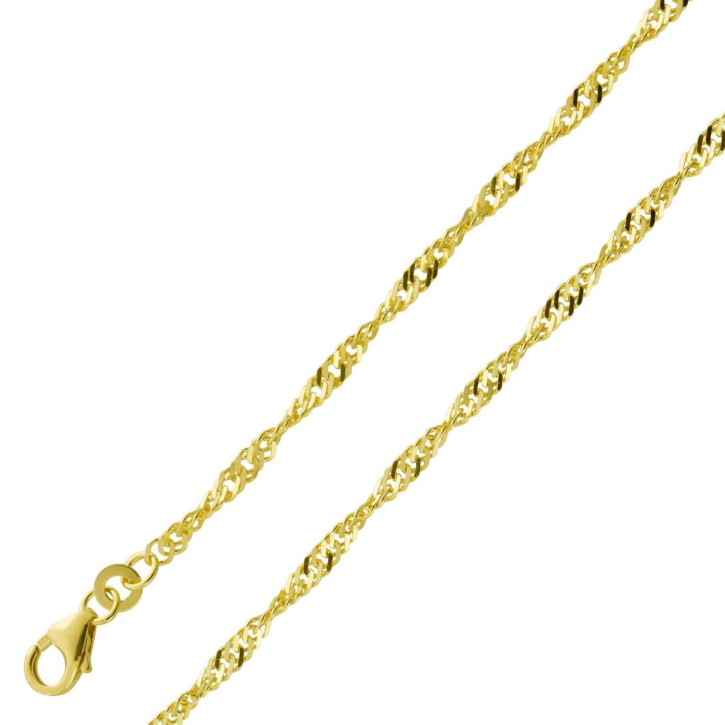 Singapurkette 2,3mm Armband Gelbgold 333 8 Karat massiv