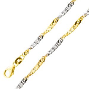 Singapurkette 2,5mm Gelbgold Weißgold 585 massiv