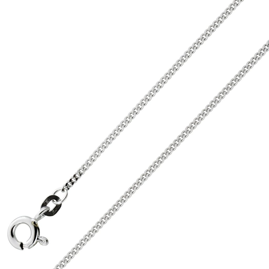 Panzerkette 1,4mm Weißgold 585 14 Karat Cuban Link Chain