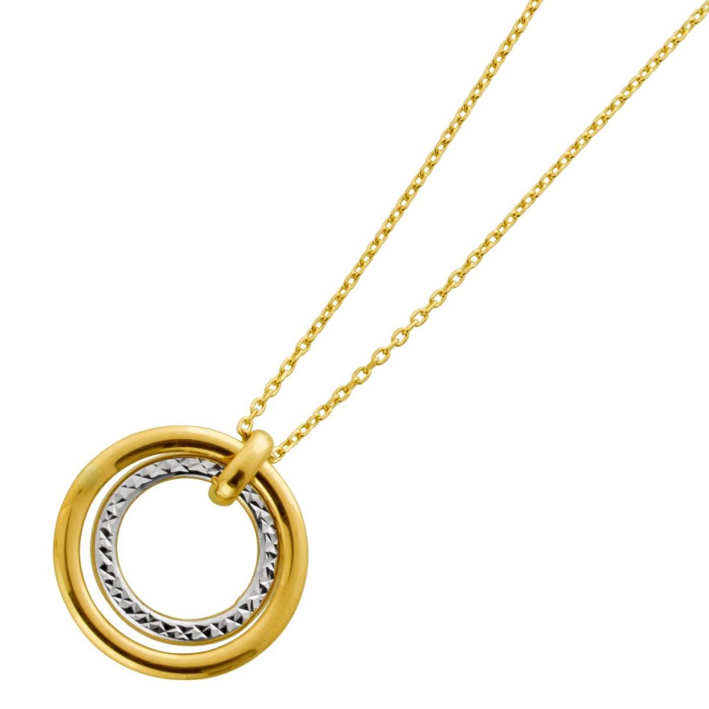 Ankerkette Circle of Life Anhänger Gold Weißgold 585 14K
