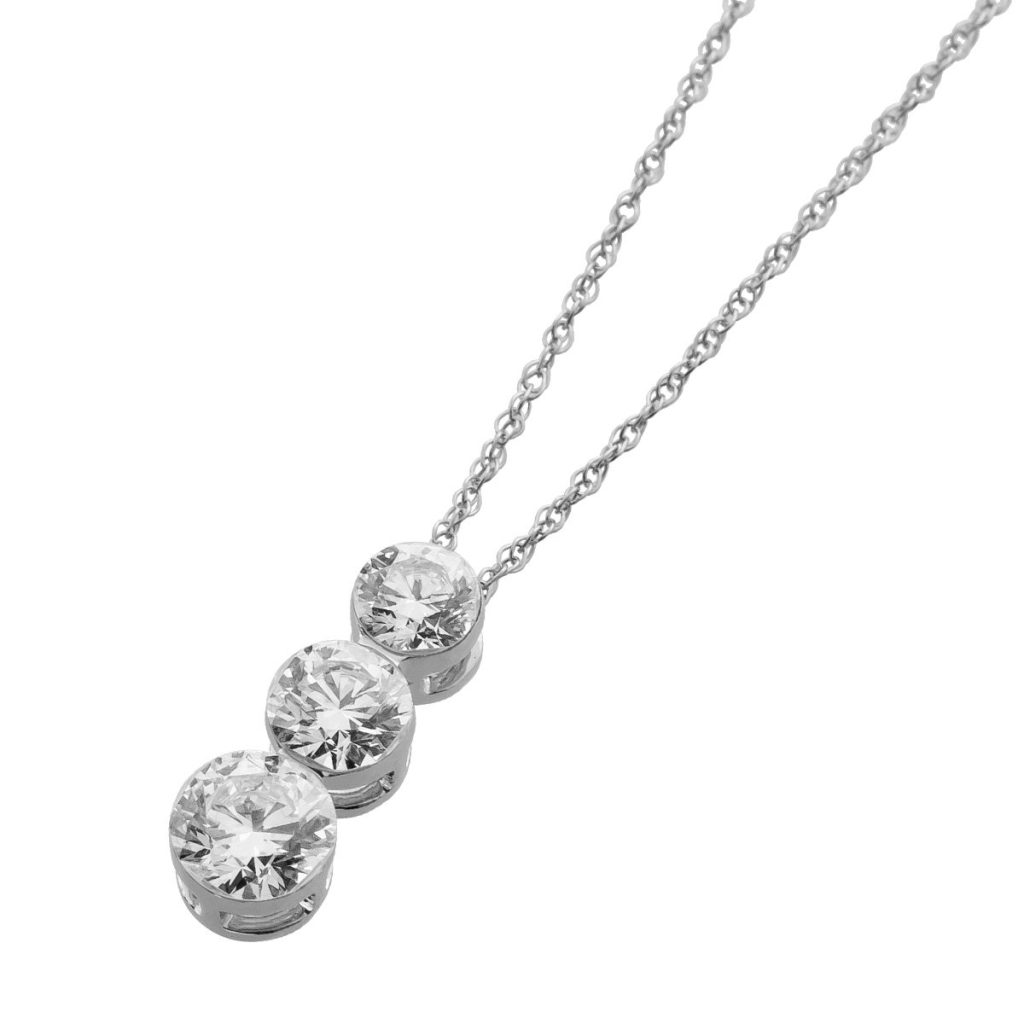 Brillant Kette Anhänger Weißgold 585 14K Lab Grown Diamanten 1ct