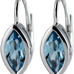 Blautopas Ohrhänger Weißgold 333 8K Natur Edelsteine