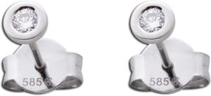 Solitär Ohrstecker Weißgold 585 14K Natur Diamanten 0.15ct