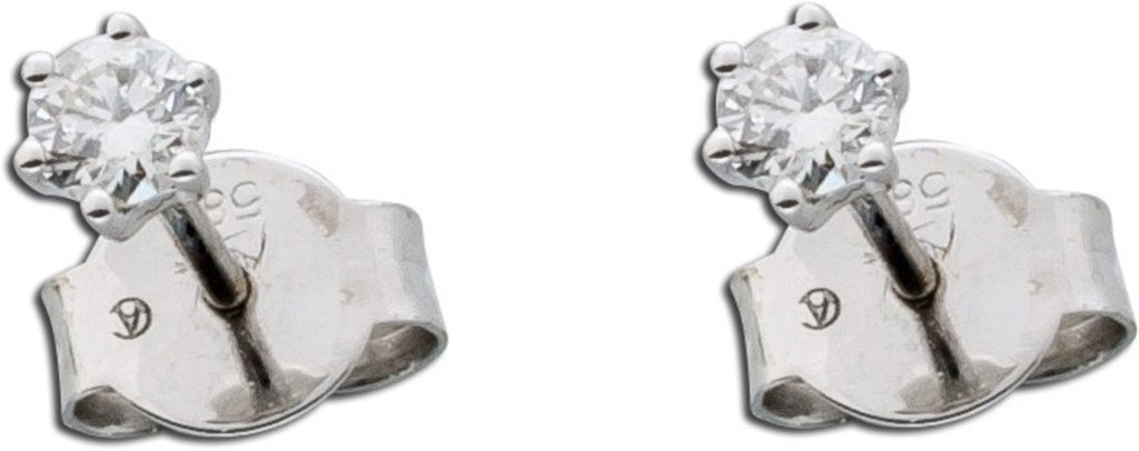 Brillant Ohrstecker Weißgold 585 14K Natur Diamanten 0.15ct