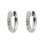 Diamant Klappcreolen Weißgold 333 8K Natur Diamanten 0.125ct