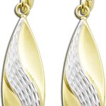 Goldohrringe Bicolor Gelbgold Weißgold 333 8K