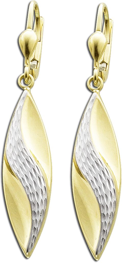 Goldohrringe Bicolor Gelbgold Weißgold 333 8K