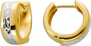 Creolen 13mm Gelbgold Weißgold 333 8 Karat Bicolor