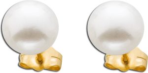 Perlen Ohrstecker Gelbgold 375 9 Karat Süßwasserzuchtperlen 8mm