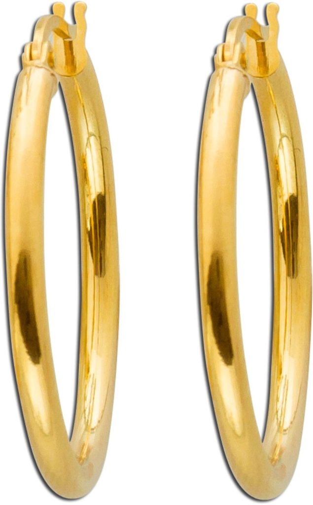 Damen Creolen Hoops 25mm Gelbgold 375 9 Karat