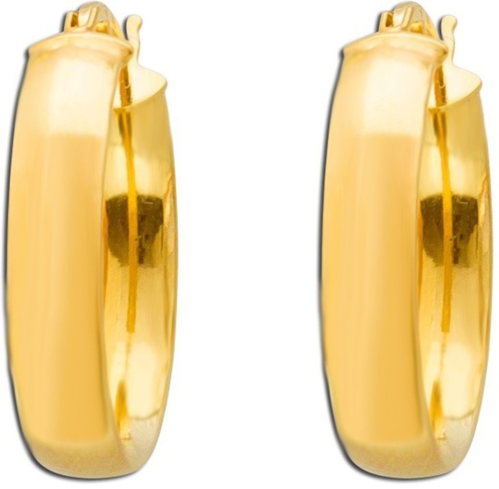 Creolen 17mm Gelbgold 375 9 Karat Klapp Scharnier