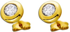 Solitär Ohrstecker Gelbgold 333 8K weiße Zirkonia Brillantlook