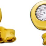 Solitär Ohrringe Gelbgold 333 8 Karat weiße Zirkonia