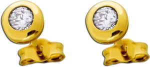 Solitär Ohrringe Gelbgold 333 8 Karat weiße Zirkonia