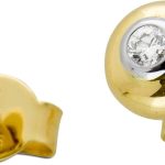 Solitär Ohrringe Gold Weißgold 585 14K Natur Diamanten