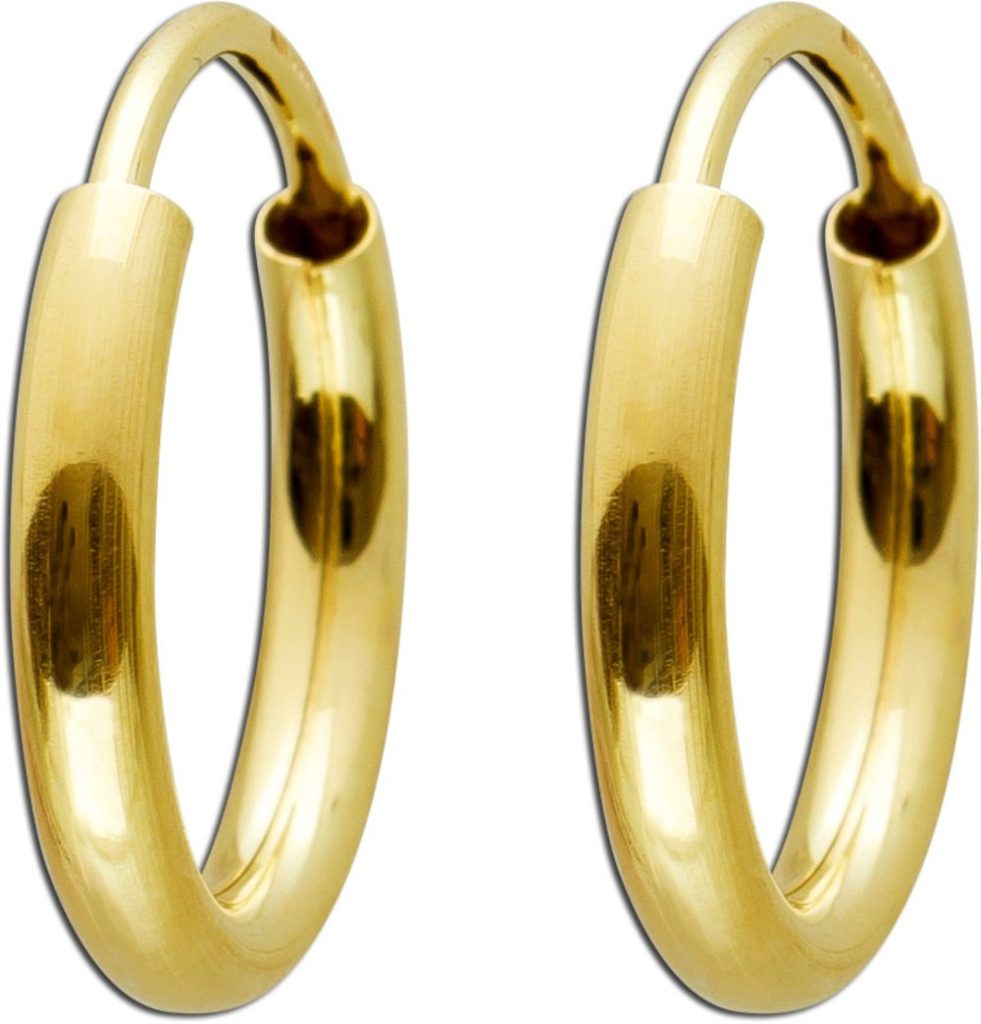 Creolen 13mm Gelbgold 585 14 Karat Ohrringe